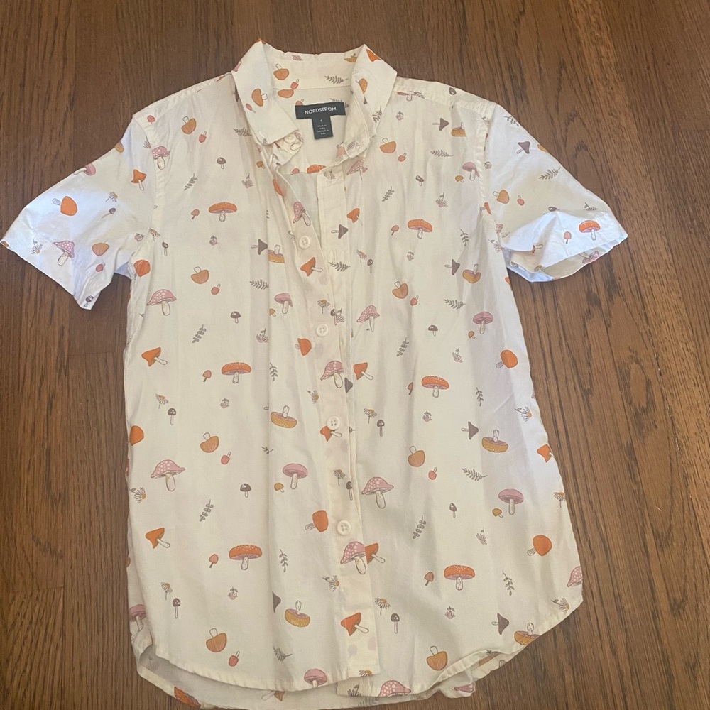 Boys Nordstrom Mushroom Button Up Shirt